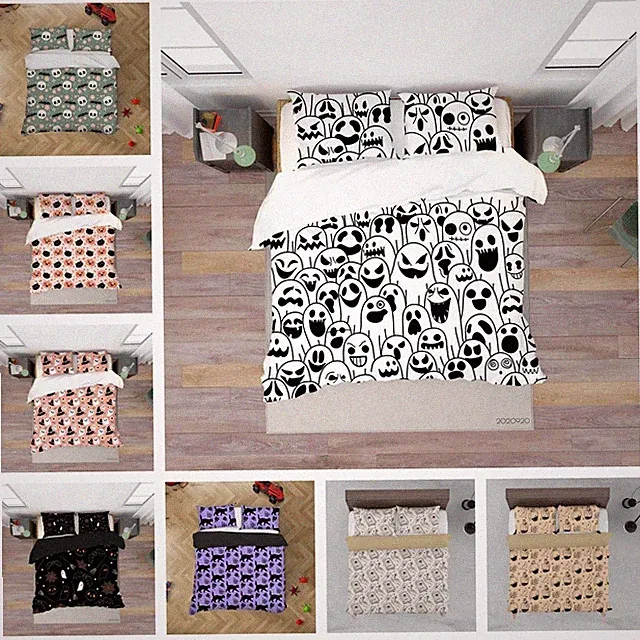 3D Halloween Ghost Pattern Colorful Quilt Cover Duvet Cover Comforter set