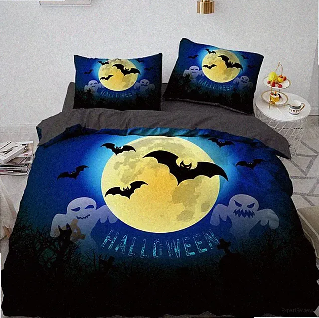 3D Halloween Moon Bat Ghost KEP12 Bed Pillowcases Quilt Duvet Cover Kay