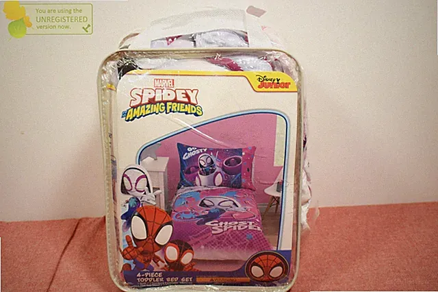4pc Toddler Disney Ghost Spider Bed Set Pink