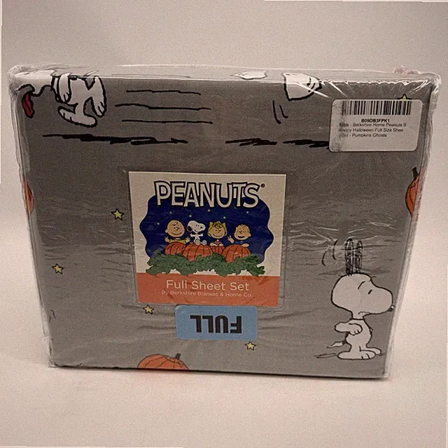 Berkshire Peanuts Halloween Size FULL SHEET SET Snoopy Ghost Pumpkins