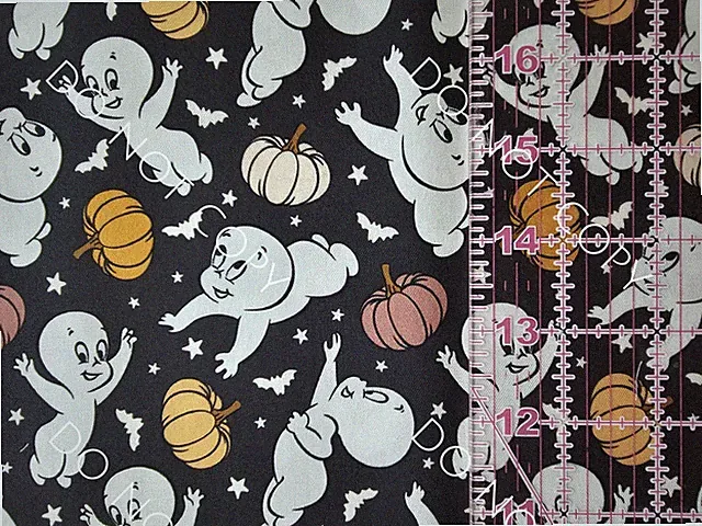 Custom 100% Cotton Woven Fabric Casper Friendly Ghost Cartoon 1/4 Yard 9x56