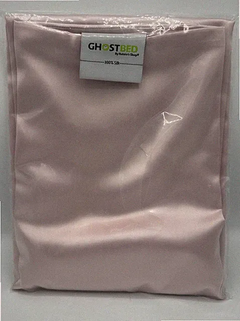 GhostBed 100% Mulberry Silk Pillowcase, NEW King Blush