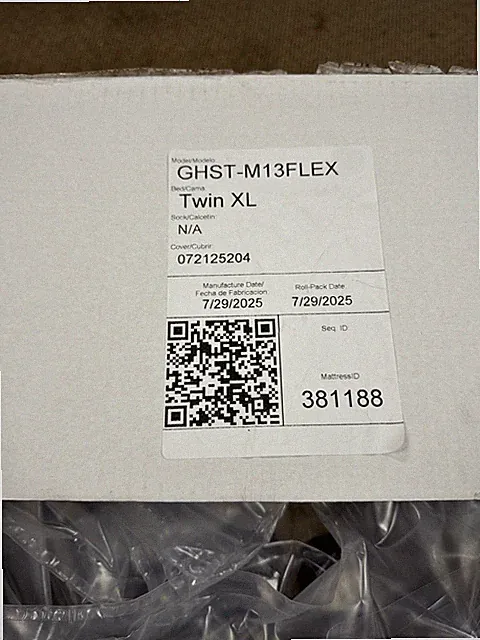 GhostBed Essential Twin XL Gel Memory Foam Mattress 11ESFM39 GhostBed 11ESFM39