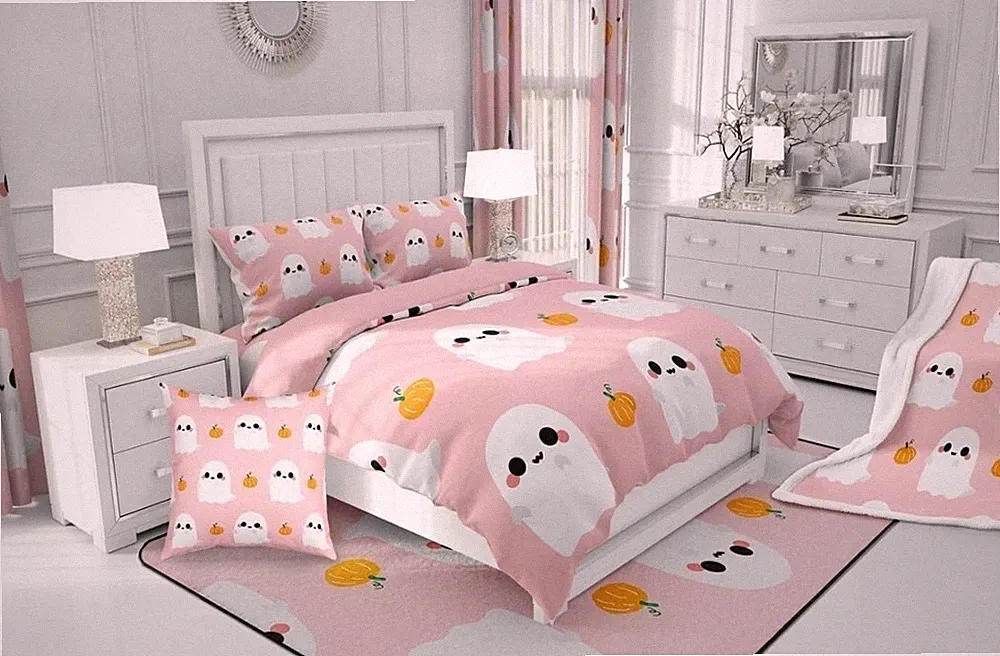 Halloween Bedding Cover Cartoon Ghost Duvet/ Comforter Cover Set, Queen