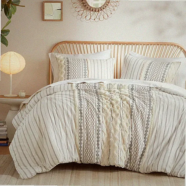 INK+IVY Comforter for King Size Bed, Chenille Tufted, Breathable Cotton Comforte