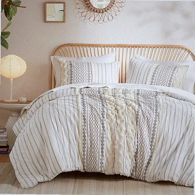 King Comforter Set, Boho Comforters, Breathable Cotton Bed Set, All Season Moder