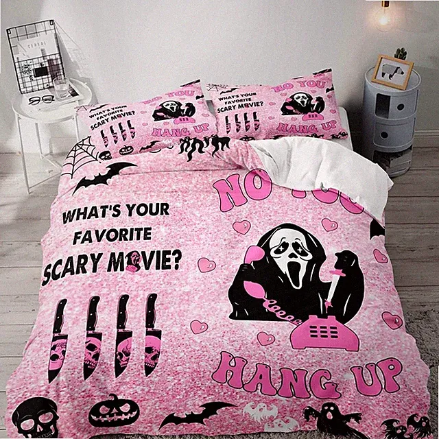 LUVIVIHOME 3PCS Funny Ghost Duvet Cover Queen Bedding Set, Teen Girl Bedding,...