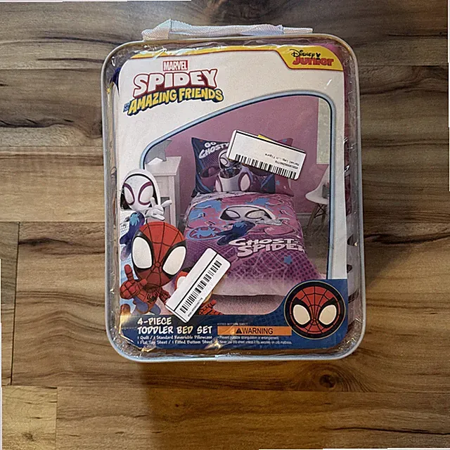 Toddler Disney Ghost Spider Bed Set 4pc, Marvel Spidey and His Amazing Friends